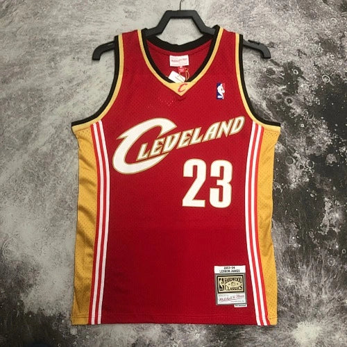 LeBron James Cleveland Cavaliers No.23 Throwback Swingman Jersey 2003-04 - View 30