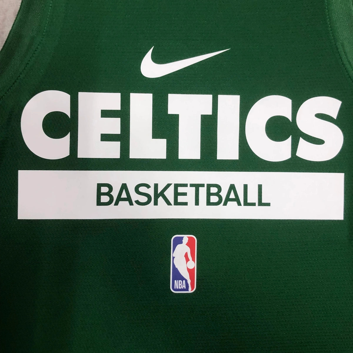 Celtics Chest Logo Detail in Green — Flatlay
