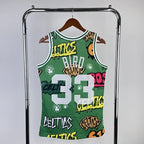 Larry Bird Boston Celtics No.33 Throwback Graffiti Swingman Jersey 1985-86 - View 858