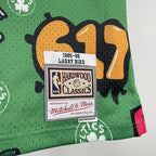 Larry Bird Boston Celtics No.33 Throwback Graffiti Swingman Jersey 1985-86 - View 858