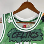 Larry Bird Boston Celtics No.33 Throwback Graffiti Swingman Jersey 1985-86 - View 858