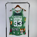 Larry Bird Boston Celtics No.33 Throwback Graffiti Swingman Jersey 1985-86 - View 858