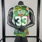 Larry Bird Boston Celtics No.33 Throwback Graffiti Swingman Jersey 1985-86 - View 858