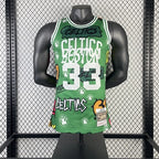 Larry Bird Boston Celtics No.33 Throwback Graffiti Swingman Jersey 1985-86 - View 858