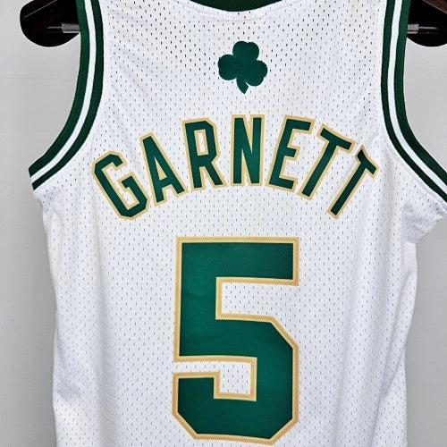 Boston Celtics 08 White/Gold Kevin Garnett No. 5 Throwback Swingman Jersey