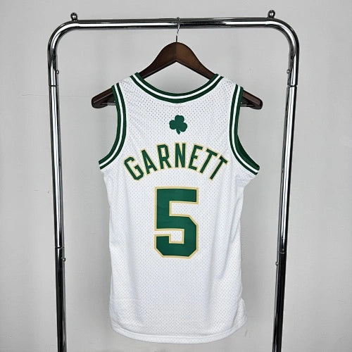 Boston Celtics 08 White/Gold Kevin Garnett No. 5 Throwback Swingman Jersey