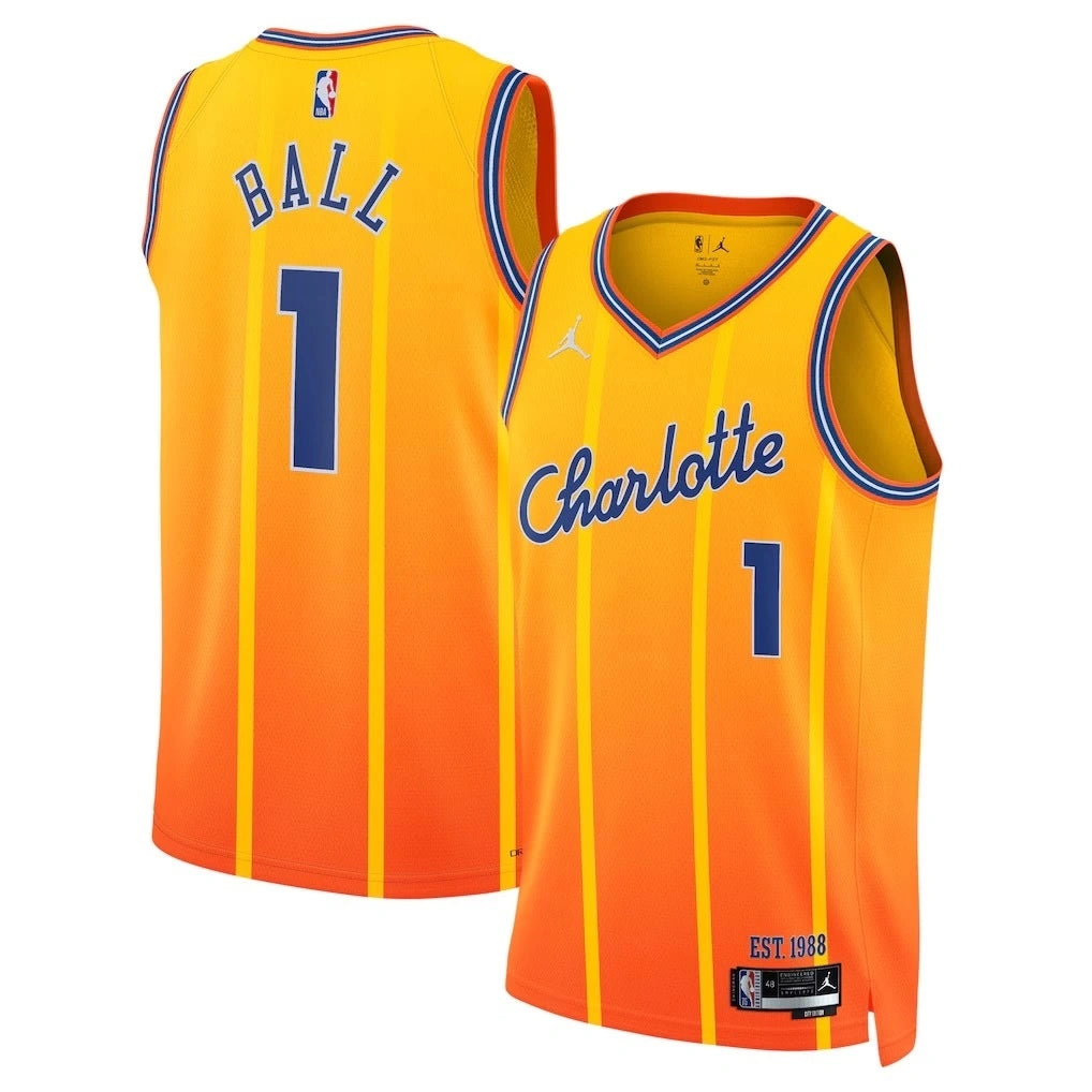 LaMelo Ball No.1 Charlotte Hornets City Edition Jersey 2025-26 NBA Authentic Swingman Jersey - View 12