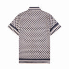 White Monogram Short Sleeve Shirt | Men's Streetwear