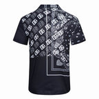 Black Bandana Short Sleeve Shirt | Men's Streetwear
