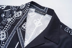 Black Bandana Short Sleeve Shirt | Men's Streetwear