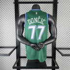 Luka Doncic No.77 Dallas Mavericks Throwback Green Jersey 2025-26 NBA Authentic Swingman Jersey - View 2