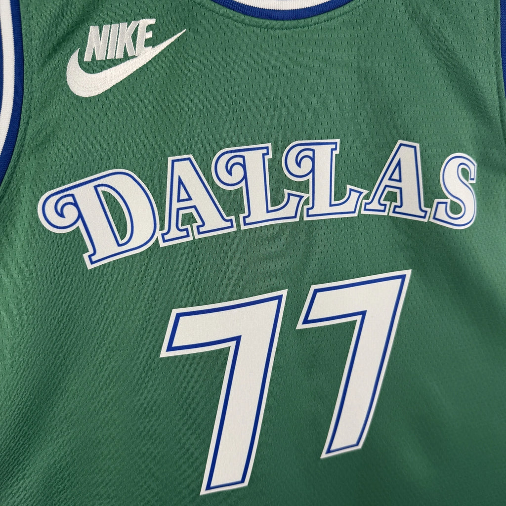 Luka Doncic No.77 Dallas Mavericks Throwback Green Jersey 2025-26 NBA Authentic Swingman Jersey - View 6