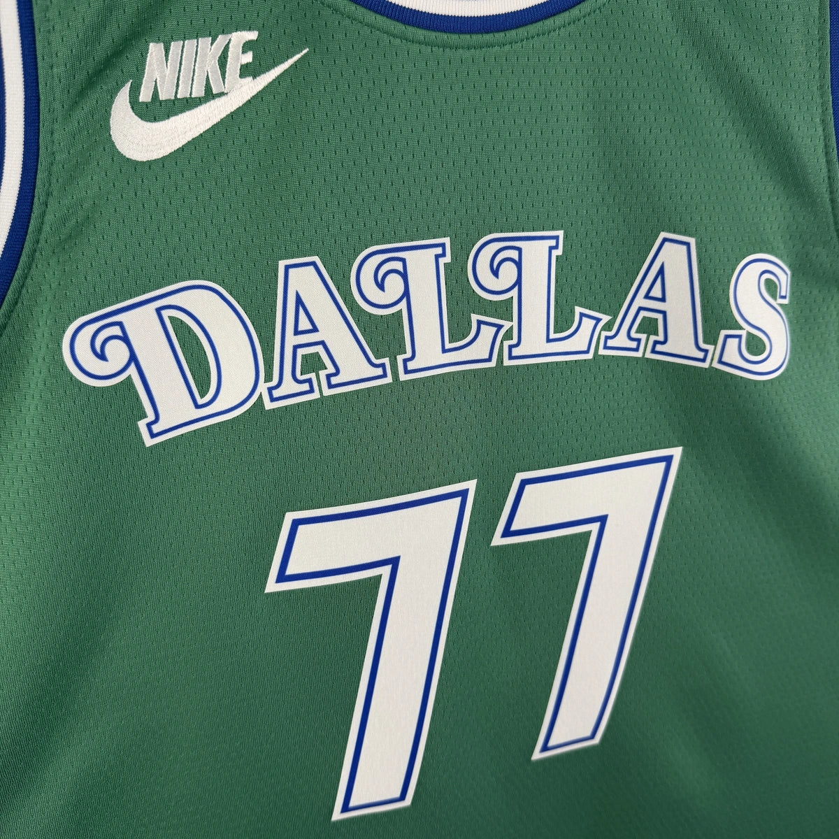 Luka Doncic No.77 Dallas Mavericks Throwback Green Jersey 2025-26 NBA Authentic Swingman Jersey - View 6