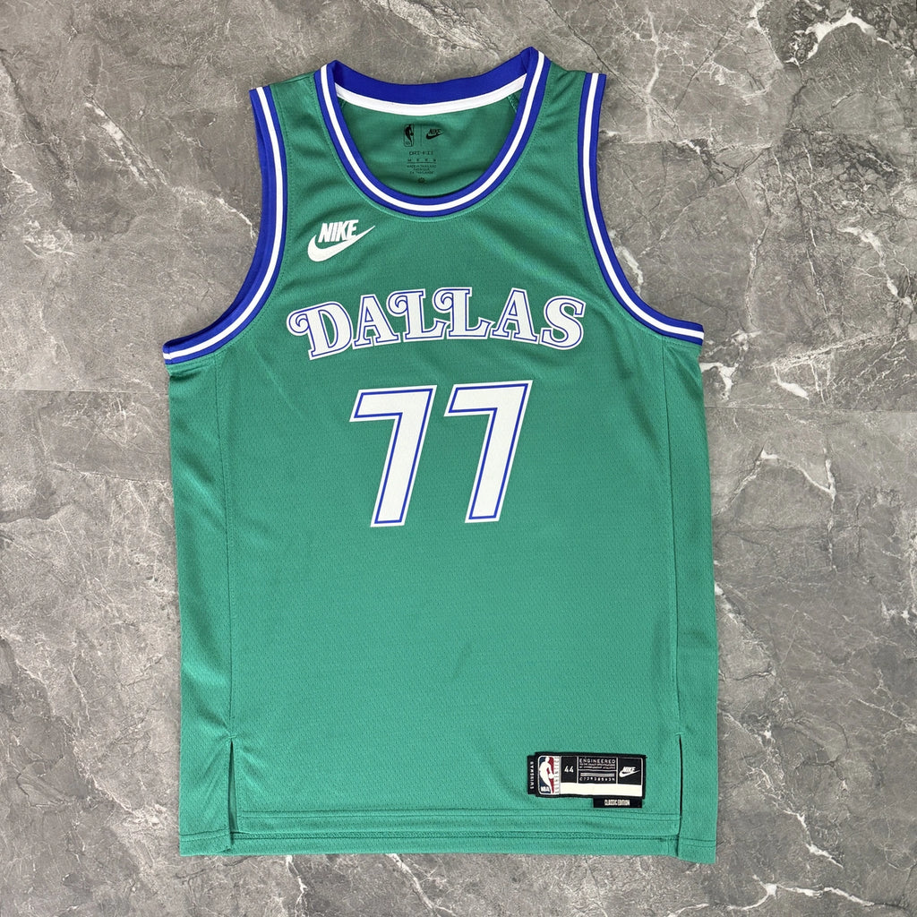 Luka Doncic No.77 Dallas Mavericks Throwback Green Jersey 2025-26 NBA Authentic Swingman Jersey - View 9