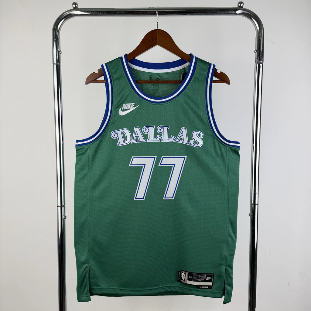 Luka Doncic No.77 Dallas Mavericks Throwback Green Jersey 2025-26 NBA Authentic Swingman Jersey - View 11