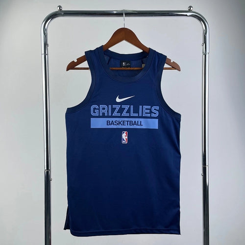 Grizzlies Back Full View in NavyBlue — Hanging