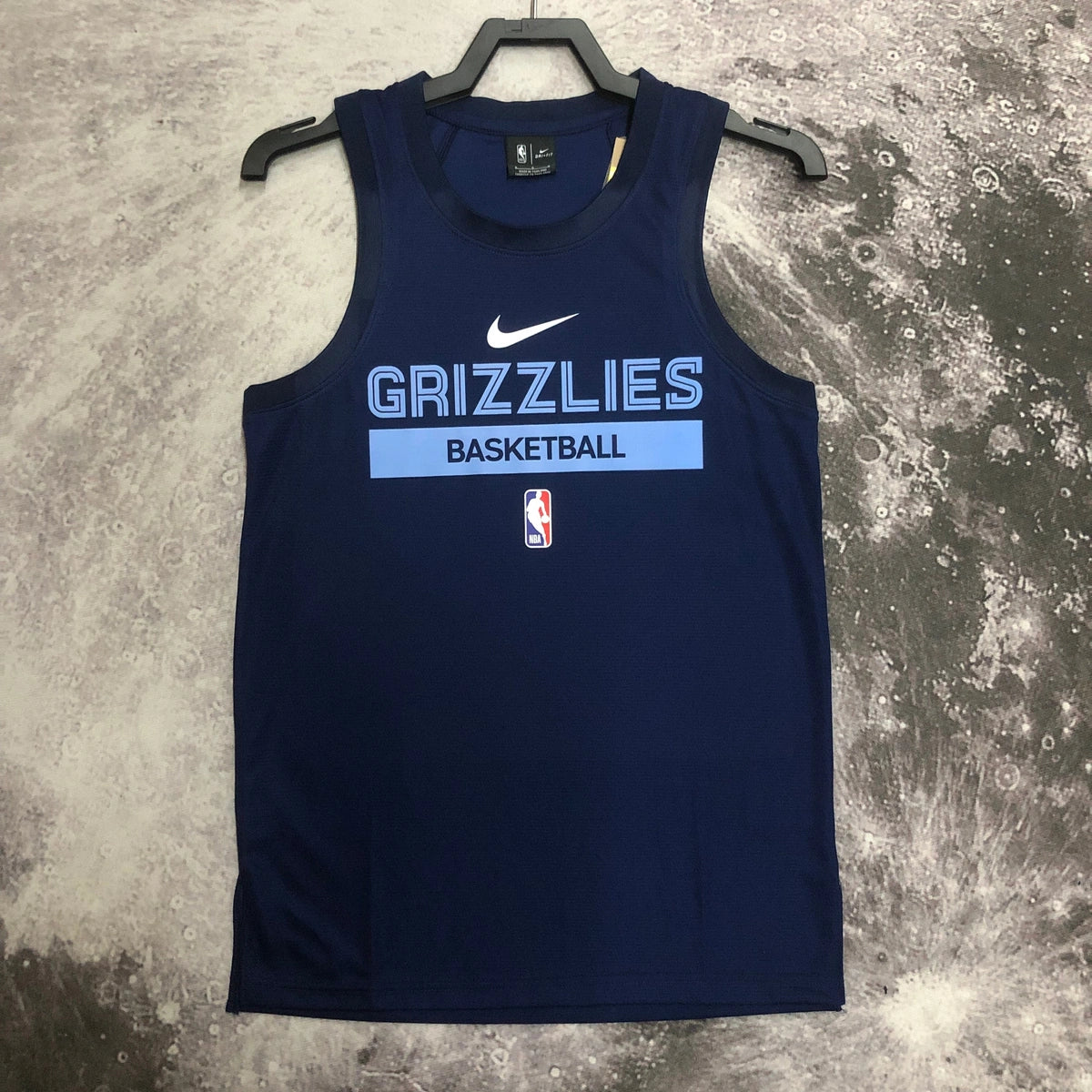 Grizzlies Front Full View in NavyBlue — Flatlay