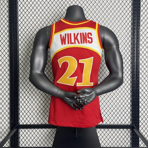 Dominique Wilkins Atlanta Hawks No.21 Throwback Swingman Jersey 1985-86 - View 858