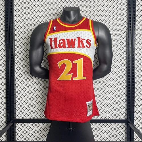 Dominique Wilkins Atlanta Hawks No.21 Throwback Swingman Jersey 1985-86 - View 858
