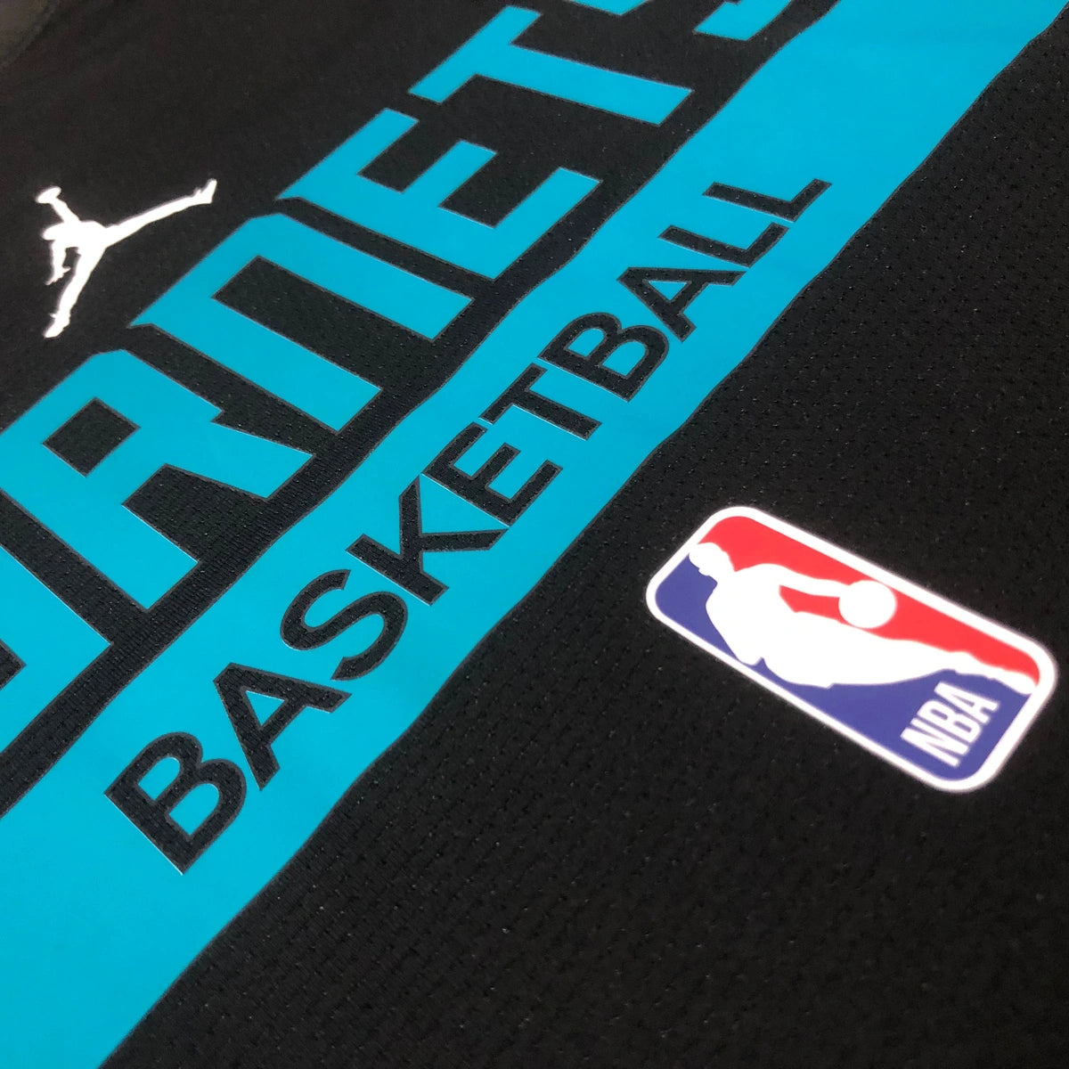 Hornets Fabric Detail in Black — Flatlay
