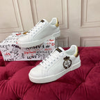 White Leather Casual Sneakers #54 | Men's Streetwear
