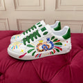 2026 Premium Leather Casual Sneakers - Designer Unisex Shoes in White & White/Green