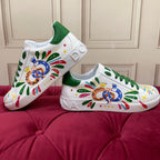 2026 Premium Leather Casual Sneakers - Designer Unisex Shoes in White & White/Green