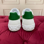 2026 Premium Leather Casual Sneakers - Designer Unisex Shoes in White & White/Green