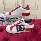 White & Red Leather Casual Sneakers #2 | Men's Streetwear