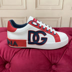 White & Red Leather Casual Sneakers #2 | Men's Streetwear