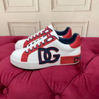 White & Red Leather Casual Sneakers #2 | Men's Streetwear
