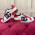 White & Red Leather Casual Sneakers #2 | Men's Streetwear