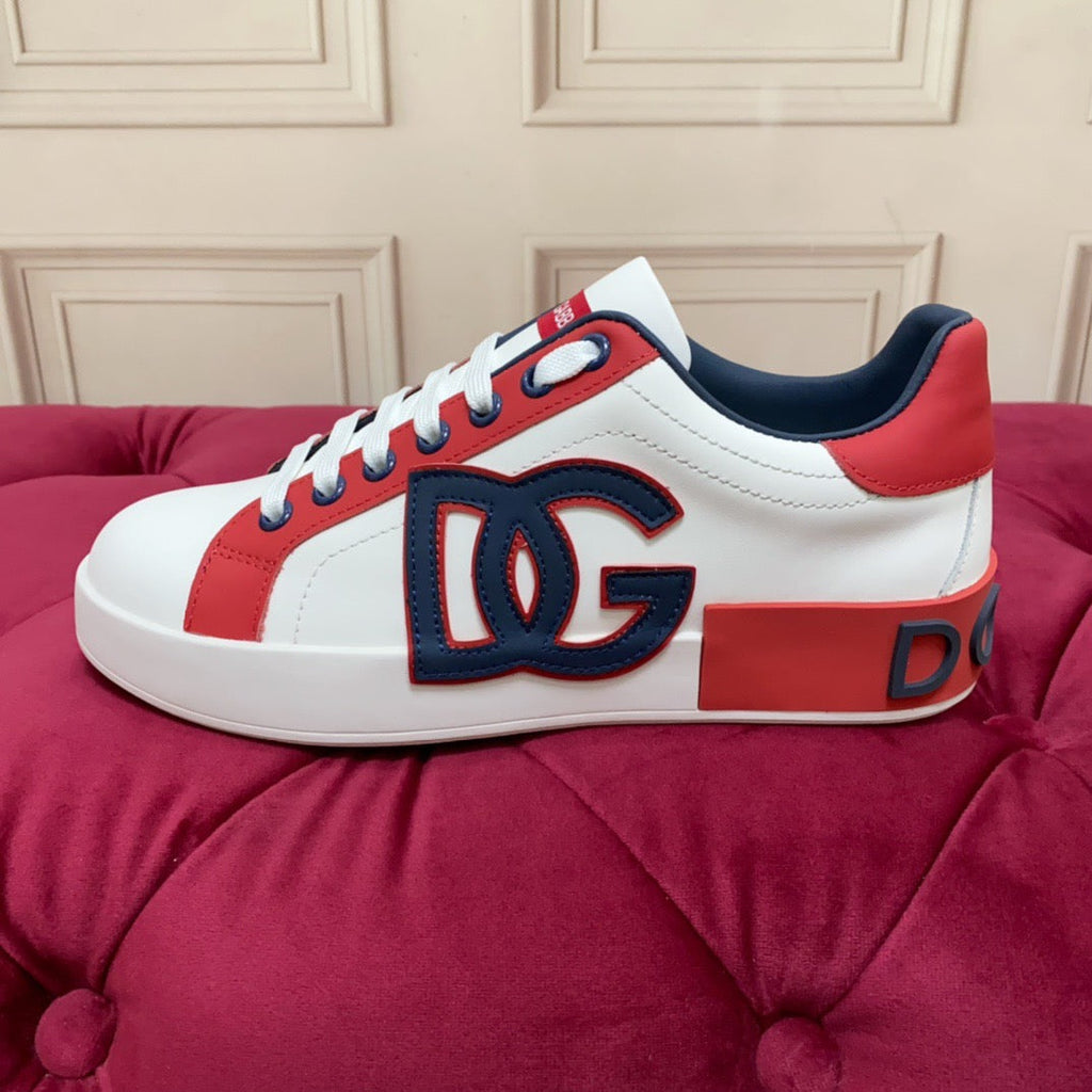 White & Red Leather Casual Sneakers #2 | Men's Streetwear