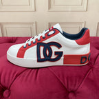 White & Red Leather Casual Sneakers #2 | Men's Streetwear