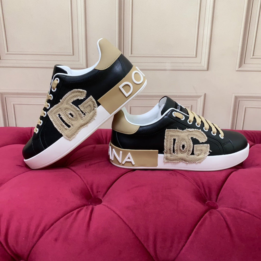 D*G Black Leather Casual Sneakers #4 | Men's Streetwear