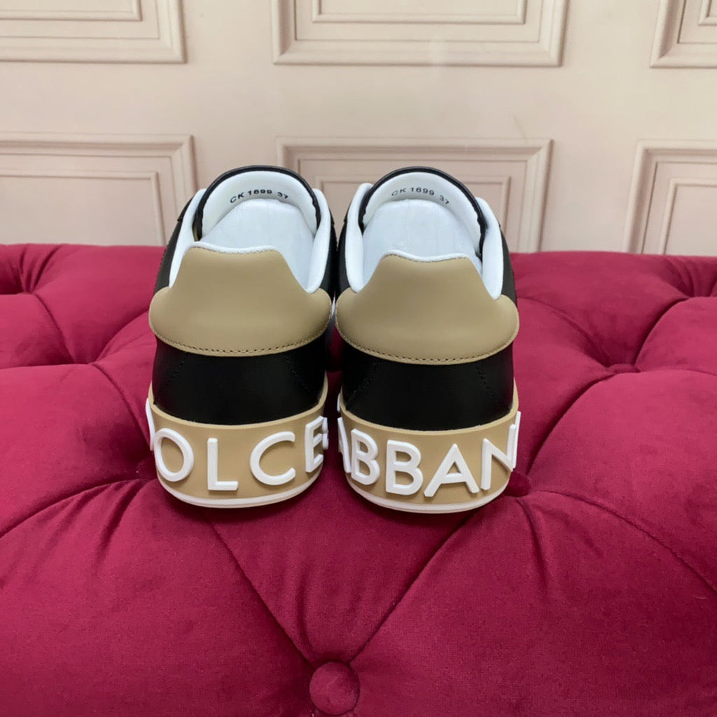 D*G Black Leather Casual Sneakers #4 | Men's Streetwear