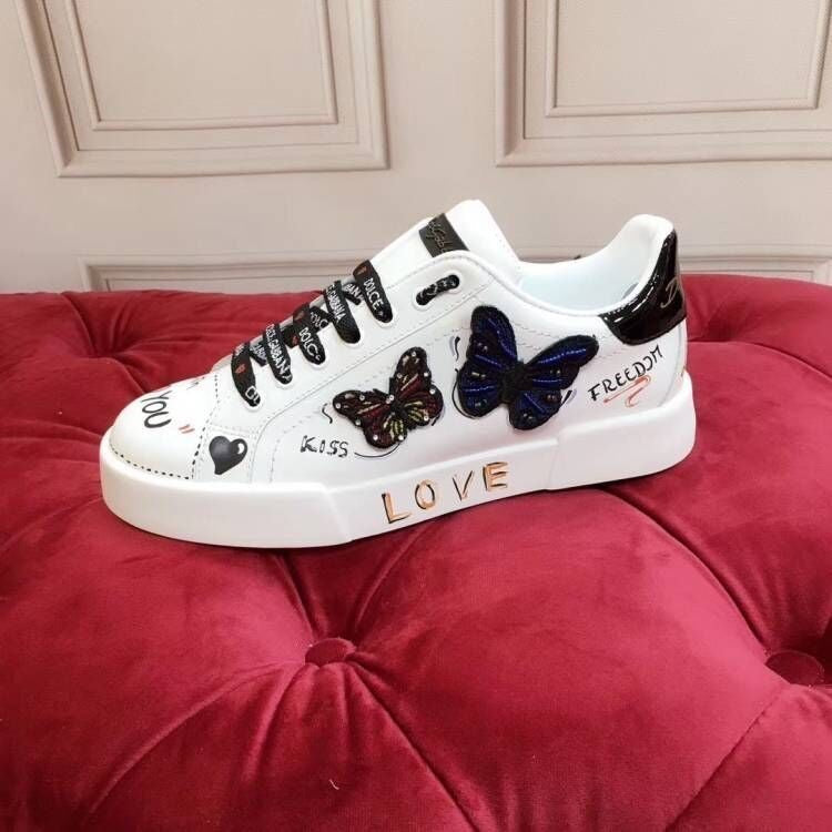 D*G White Leather Casual Sneakers #7 | Men's Streetwear