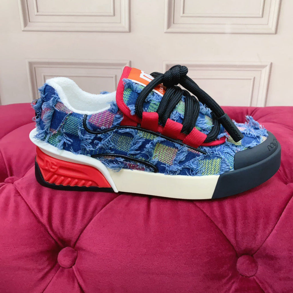 Blue Leather Casual Sneakers #12 | Men's Streetwear