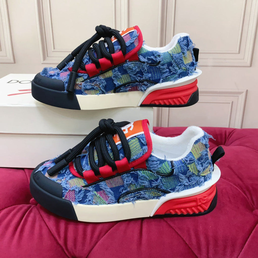 Blue Leather Casual Sneakers #12 | Men's Streetwear