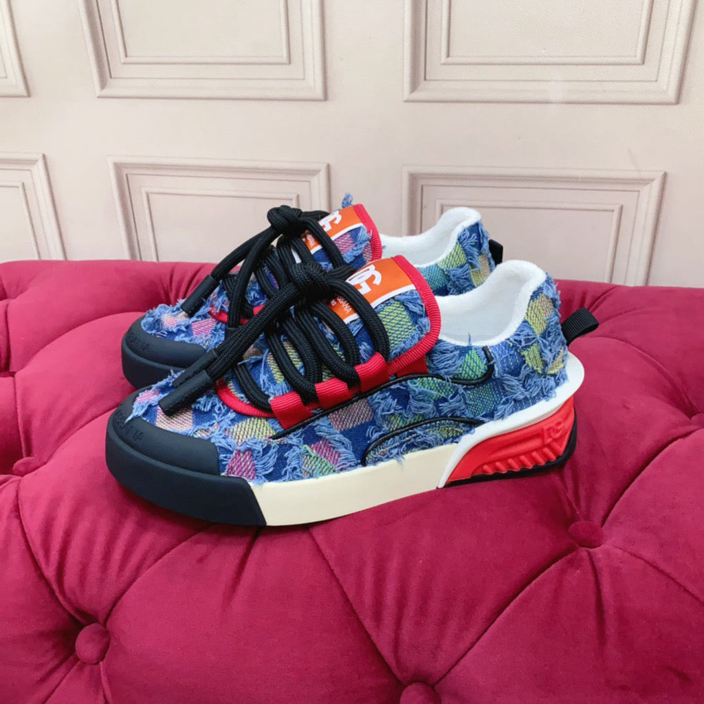 Blue Leather Casual Sneakers #12 | Men's Streetwear
