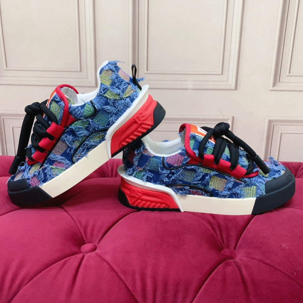 Blue Leather Casual Sneakers #12 | Men's Streetwear