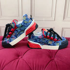 Blue Leather Casual Sneakers #12 | Men's Streetwear