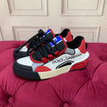 2026 Premium Leather Casual Sneakers - Designer Unisex Shoes in Red, Blue & White