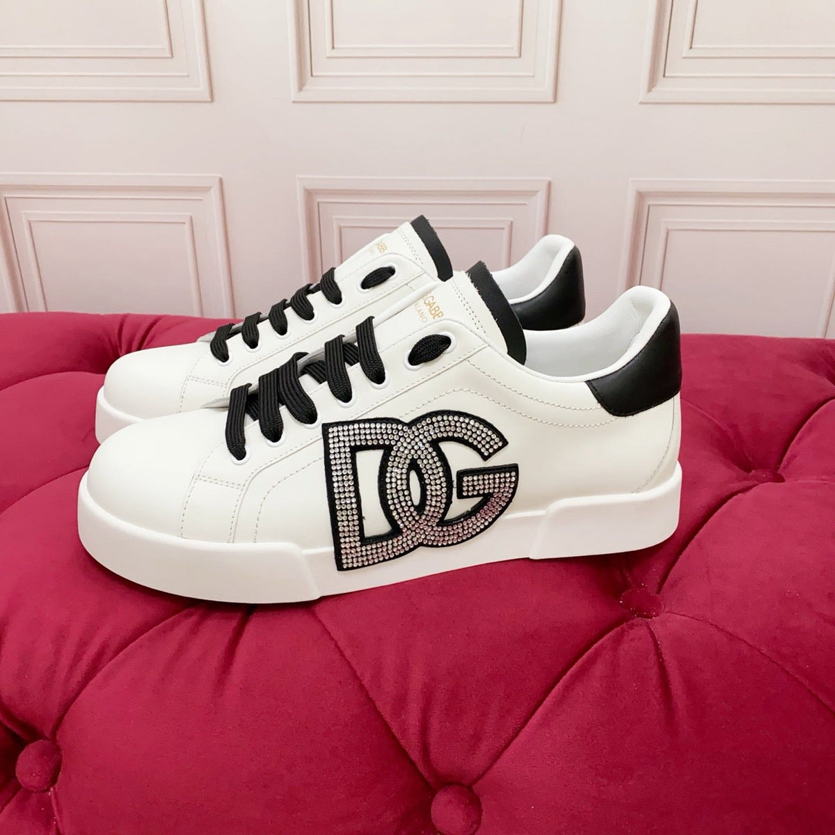 D*G White & Gold Casual Sneakers #18 | Streetwear Shoes