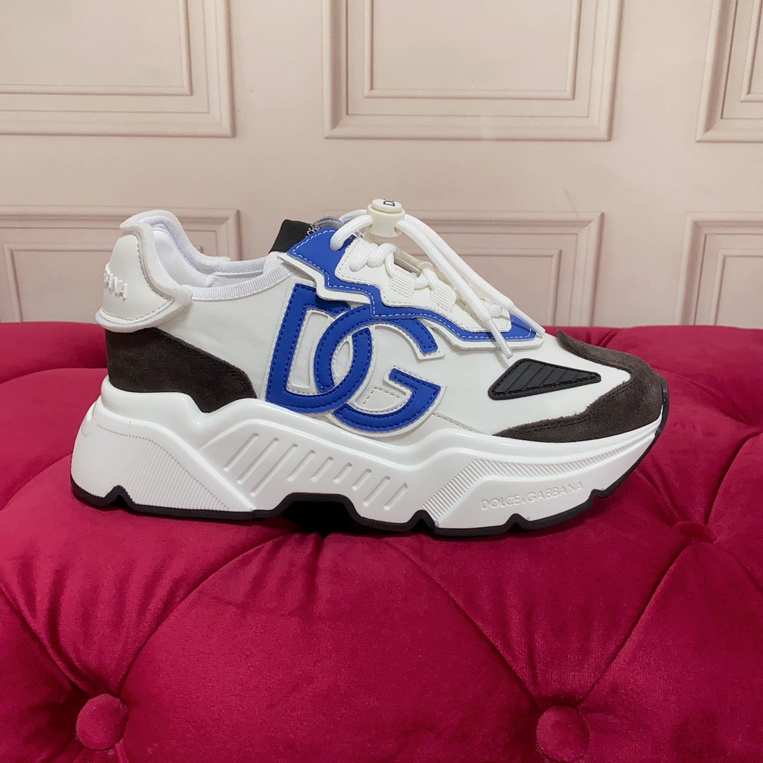 Blue Leather Casual Sneakers #32 | Men's Streetwear