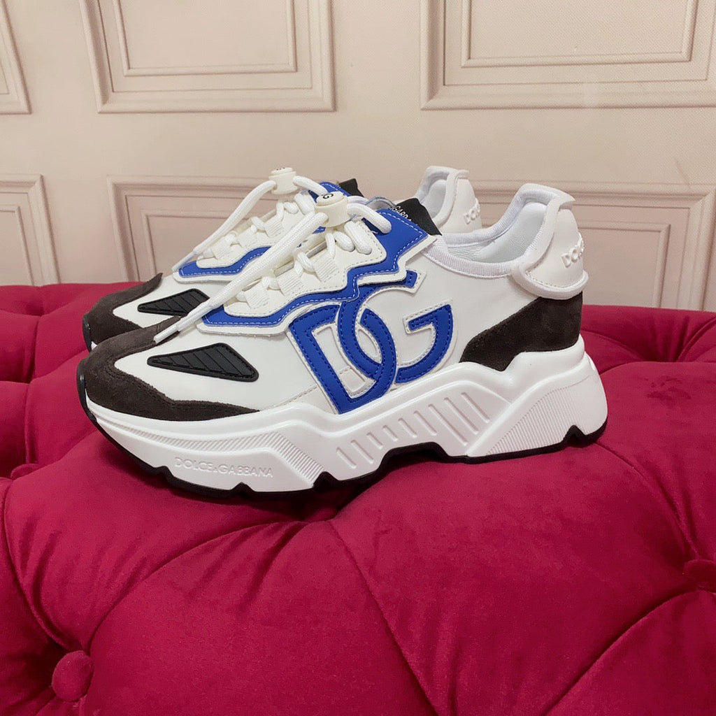 Blue Leather Casual Sneakers #32 | Men's Streetwear