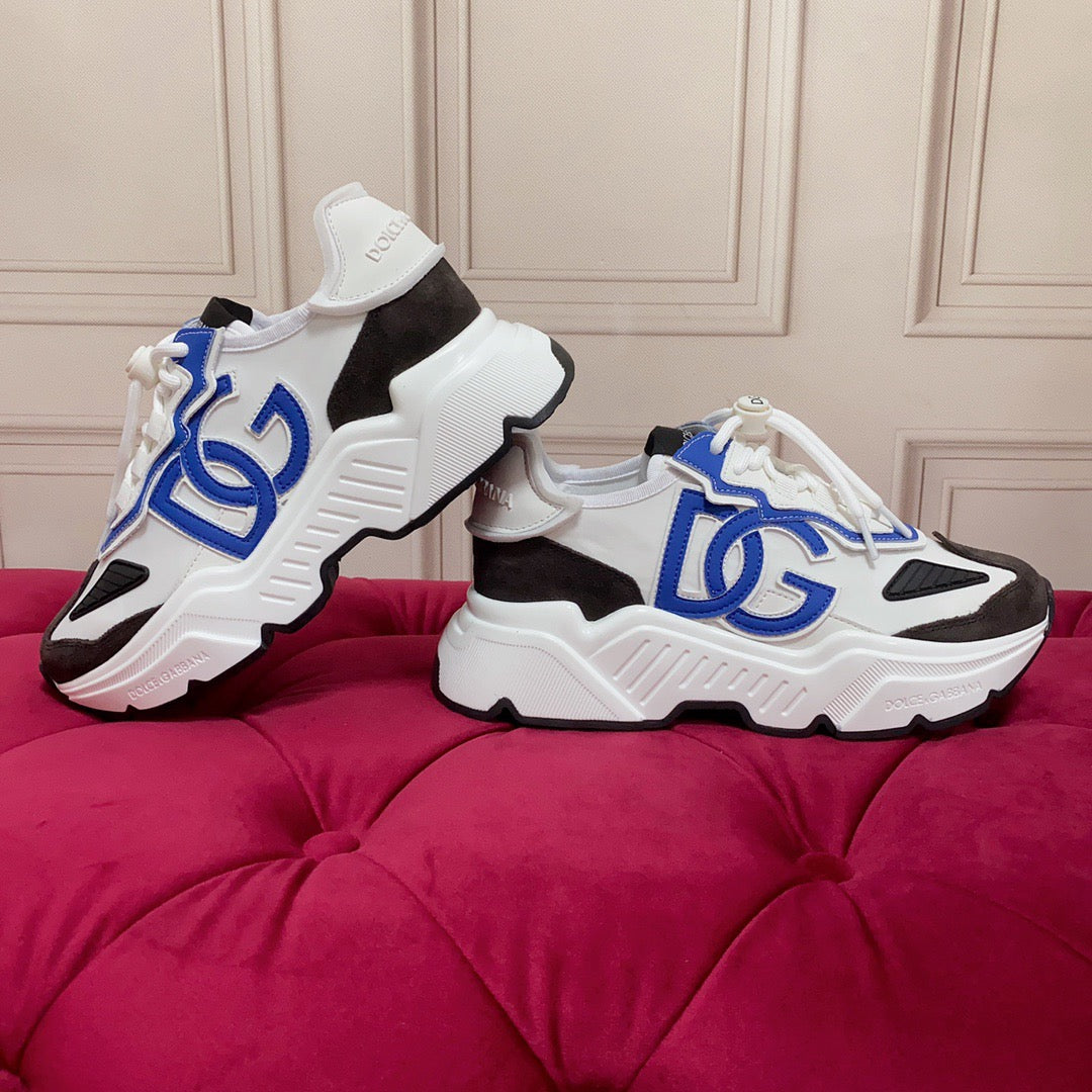 Blue Leather Casual Sneakers #32 | Men's Streetwear