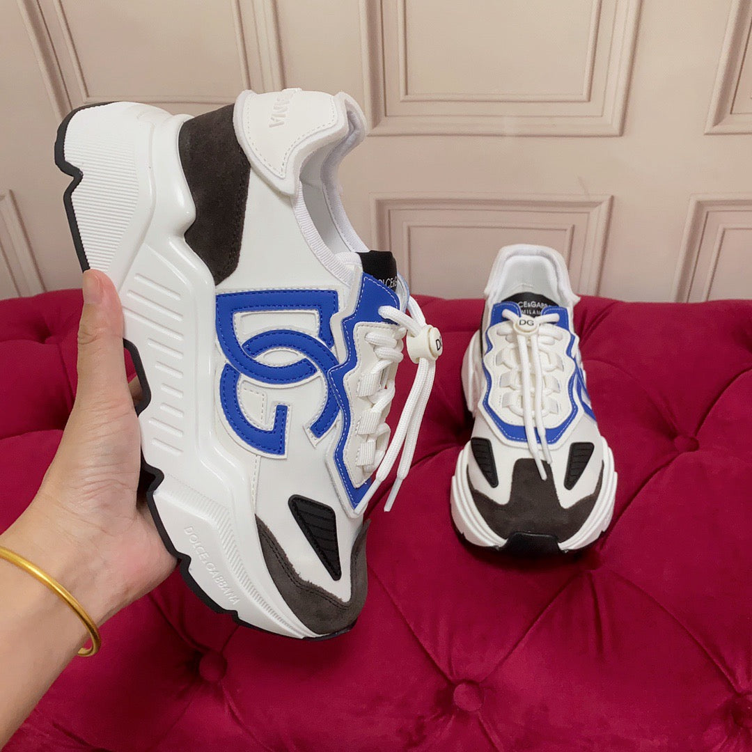 Blue Leather Casual Sneakers #32 | Men's Streetwear
