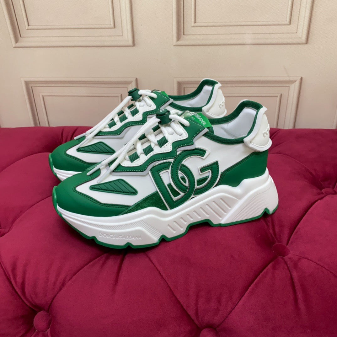 Green Leather Casual Sneakers #31 | Men's Streetwear