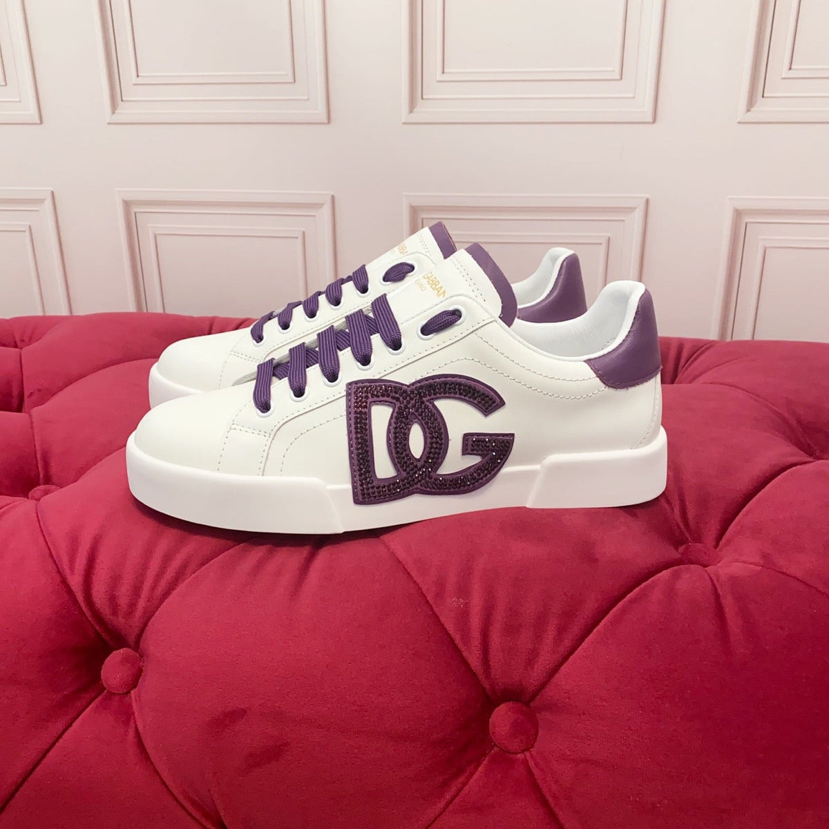 D*G White & Gold Casual Sneakers #18 | Streetwear Shoes